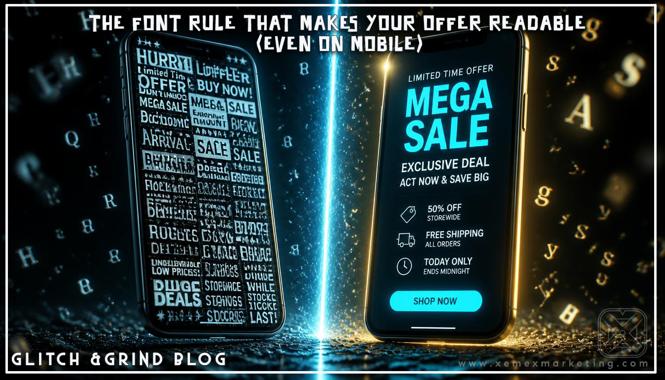 THE FONT RULE THAT MAKES YOUR OFFER READABLE (EVEN ON MOBILE)